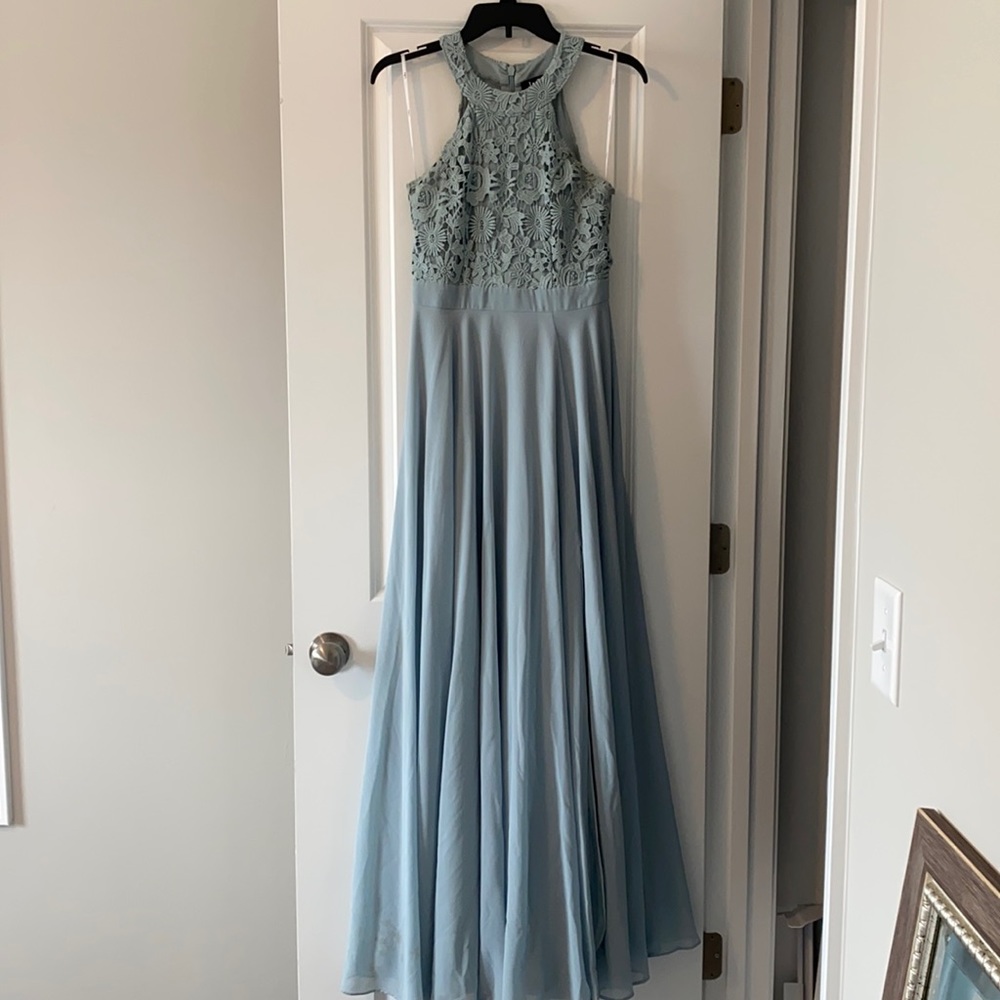 Teal long formal dress
